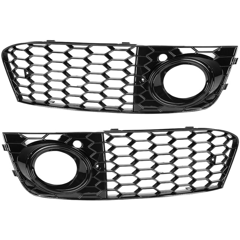 Basetbl - Cadre de lampe de protection antibrouillard en maille pour Audi A4 B8 2009-2011 (noir)