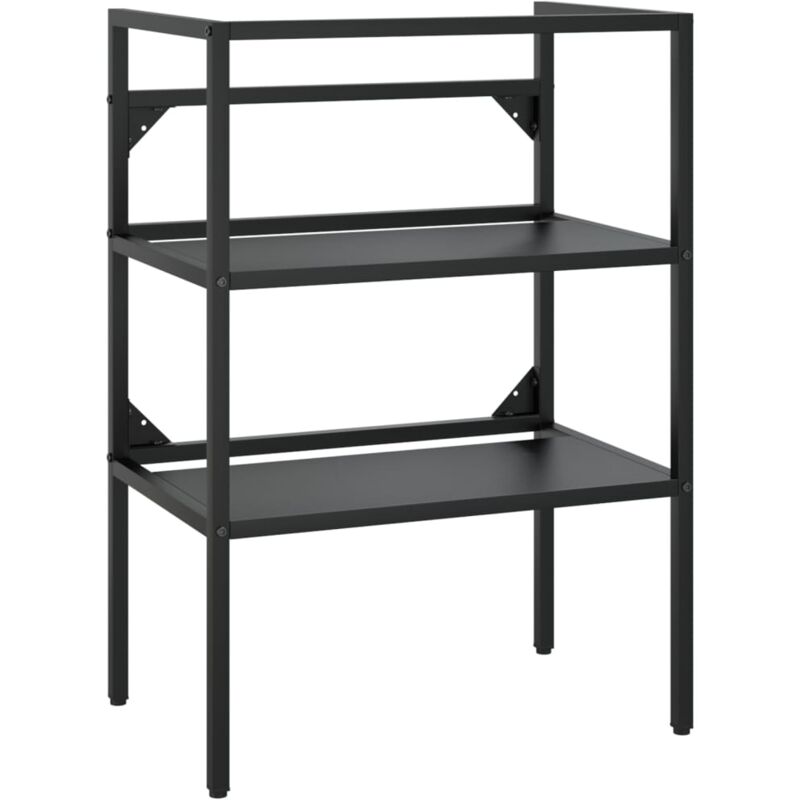 Cadre de lavabo de salle de bain Noir 59x38x83 cm Fer vidaXL