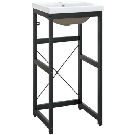 Cadre de lavabo de salle de bain Style Contemporain - vasque à encastrer Noir Fer BV166433 - BonneVie