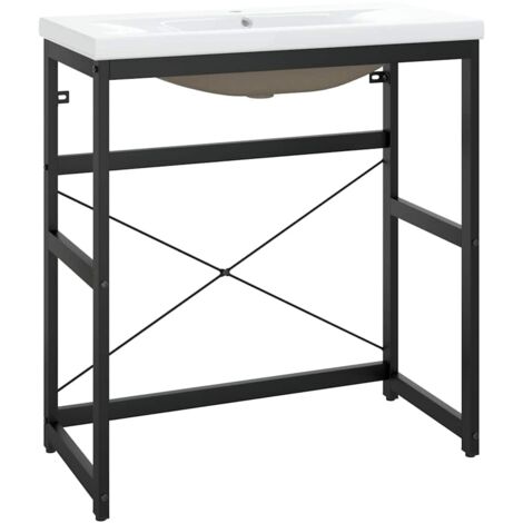 Cadre de lavabo de salle de bain Style Contemporain - vasque à encastrer Noir Fer BV725530 - BonneVie