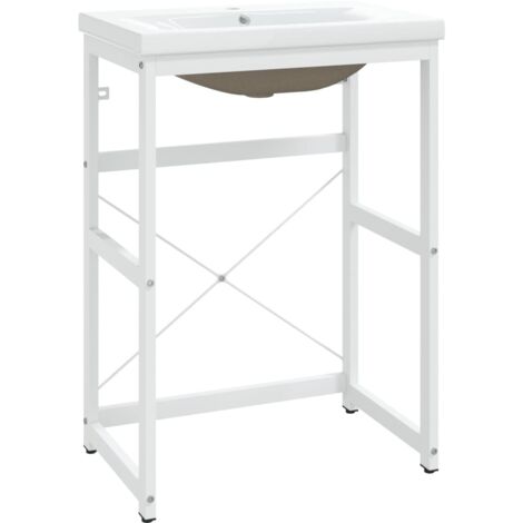 Cadre de lavabo de salle de bain vasque à encastrer Blanc Fer CFW189777