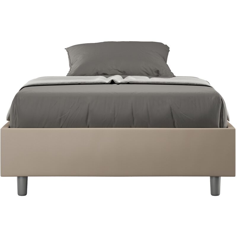 Ityhome - Cadre de lit 1 place et demi Azelia 120x210 avec sommier taupe
