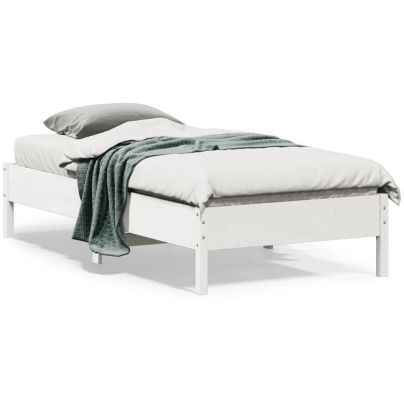 Cadre de lit sans matelas blanc 90x190 cm bois de pin massif vidaXL