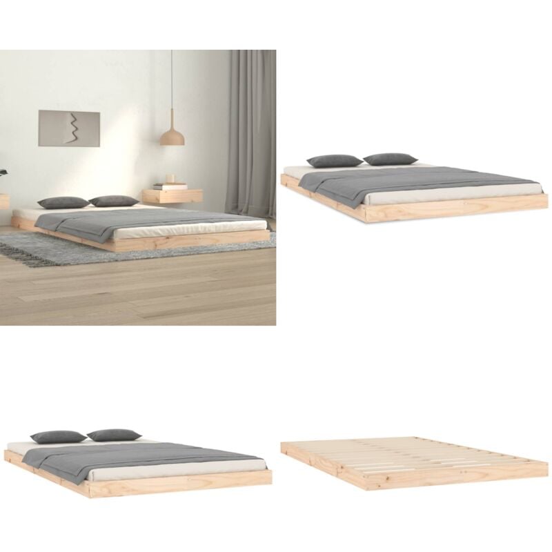Vidaxl - Cadre de lit sans matelas 120x200 cm bois de pin massif - Cadre De Lit - Lit Double - Bois De Pin - Lit Design - Meuble Chambre - Home &