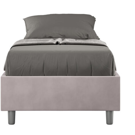 Cadre de lit 39cm en microfibre Avika - Minimalisme et Modernité Sans sommier-Rose clair-90x190