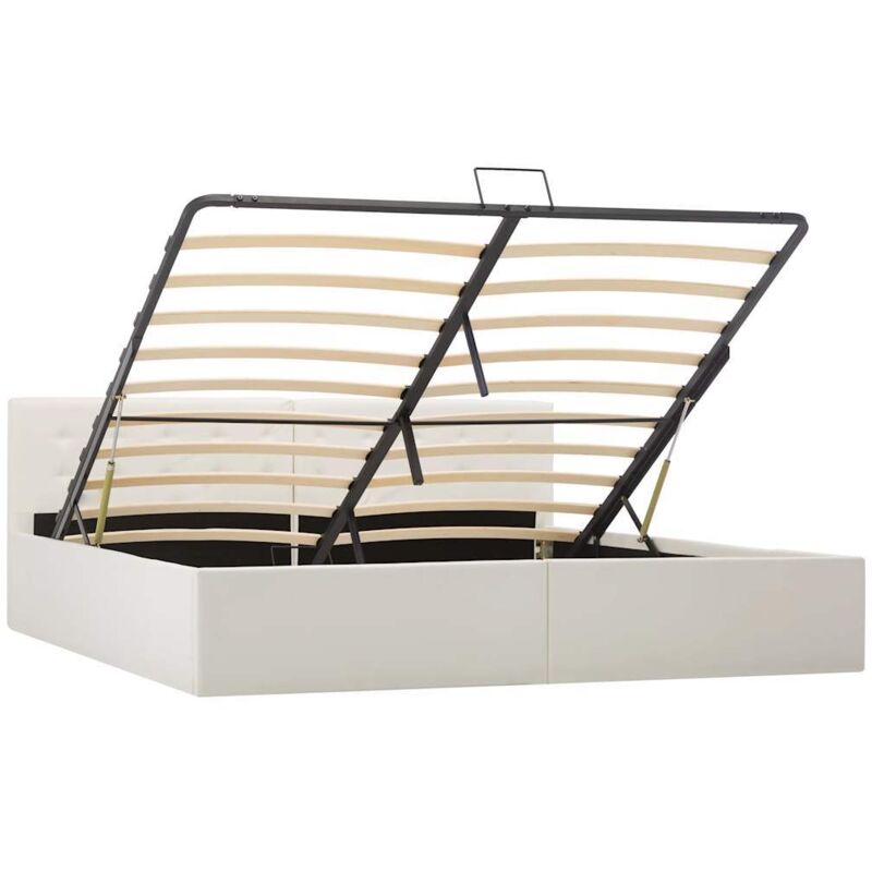 Cadre de lit avec rangement hydraulique 180x200 cm similicuir Vidaxl