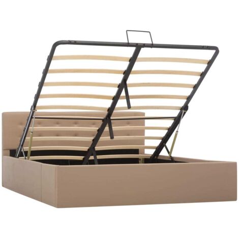 Cadre de lit à rangement hydraulique sans matelas 140x200 cm vidaXL