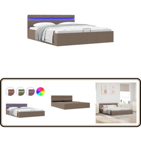 Cadre de lit à rangement hydraulique sans matelas 160x200 cm - Lit Plateforme - Lit Coffre - Lit Avec Rangement - Lit Capitonné - Lit Moderne
