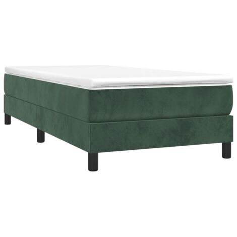 Cadre de lit à ressorts vert foncé 80x200 cm velours vidaXL