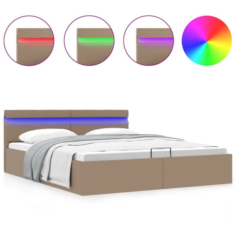 Vidaxl - Cadre de lit à rangement hydraulique et led 160x200 cm