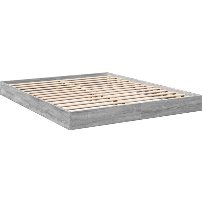 Cadre de lit sans matelas sonoma gris 160x200cm bois ingénierie Vidaxl