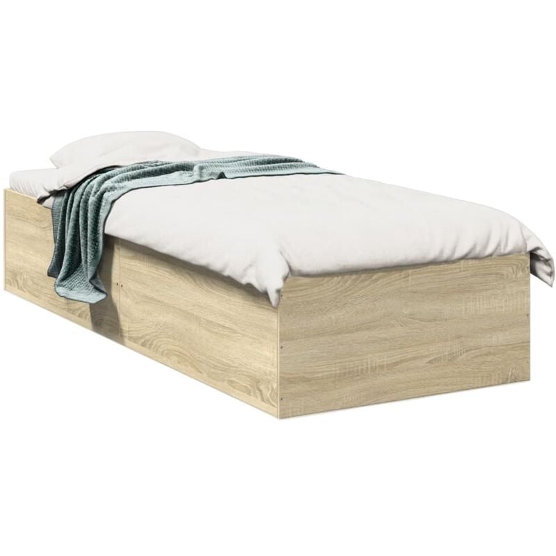 Vidaxl - Cadre de lit chêne sonoma 75x190 cm bois d'ingénierie