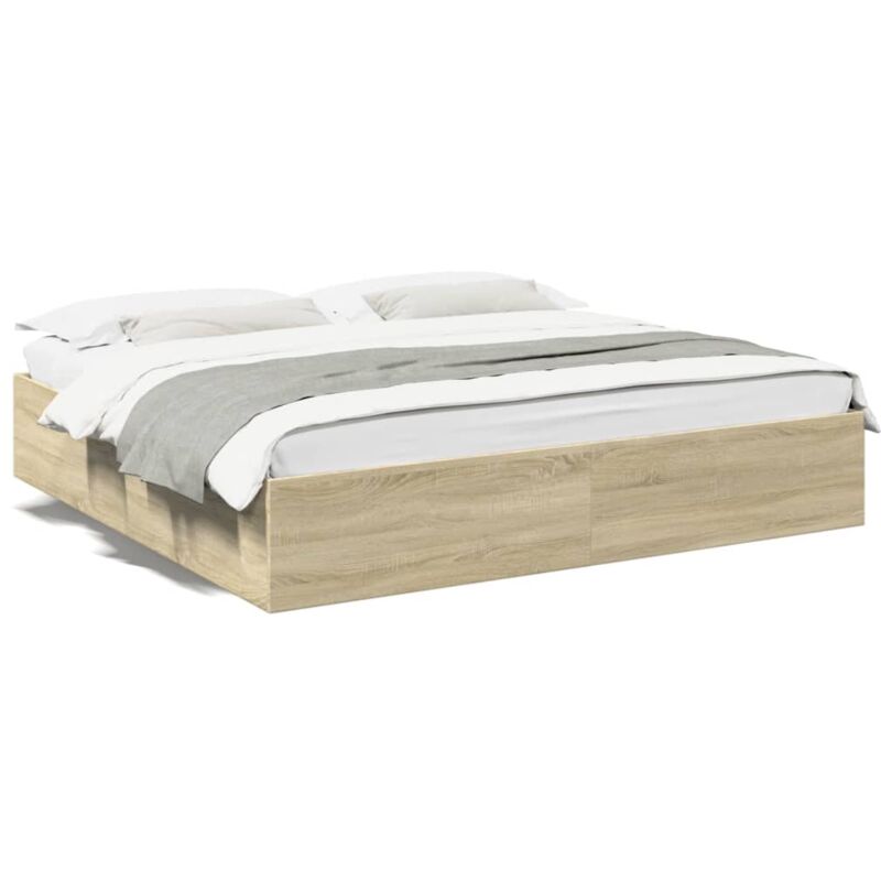 Vidaxl - Cadre de lit chêne sonoma 200x200 cm bois d'ingénierie