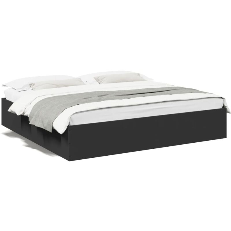 Vidaxl - Cadre de lit noir 180x200 cm bois d'ingénierie