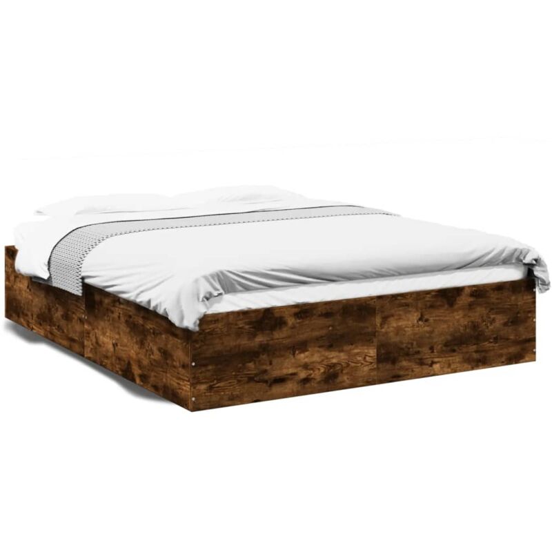 Vidaxl - Cadre de lit chêne fumé 160x200 cm bois d'ingénierie