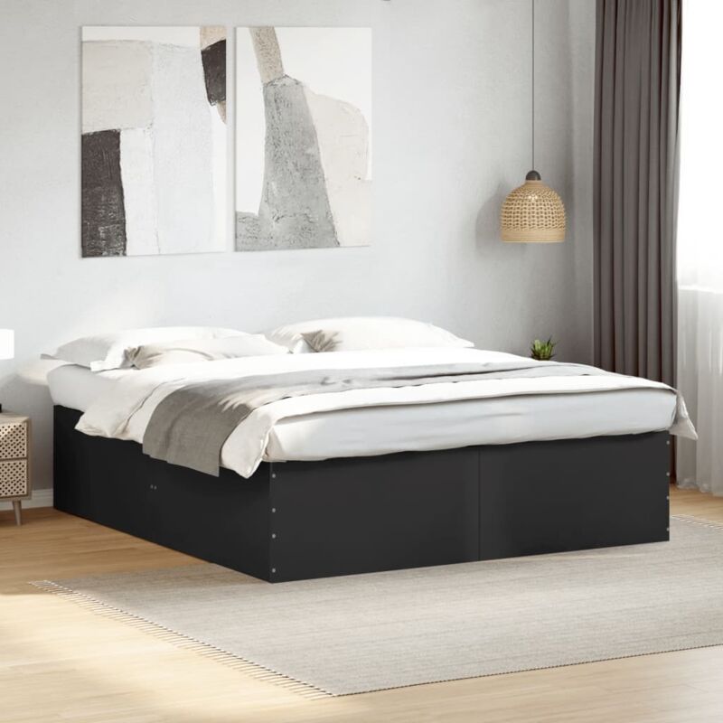 Cadre de lit sans matelas noir 180x200 cm Vidaxl