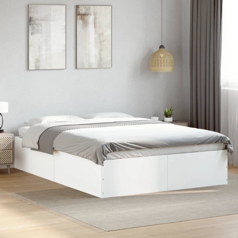Cadre de lit sans matelas blanc 140x200 cm Vidaxl