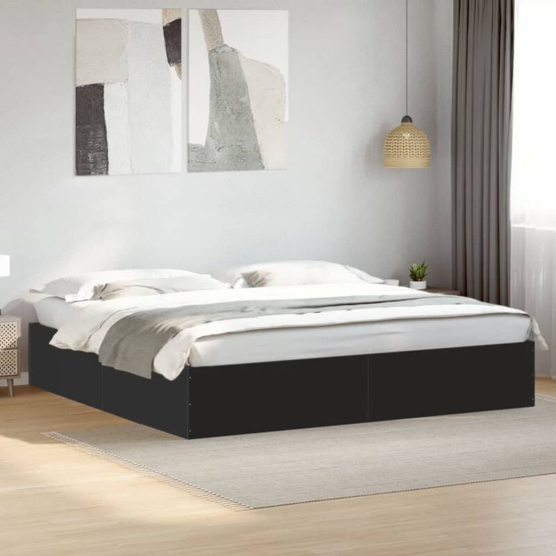 Cadre de lit sans matelas noir 200x200 cm Vidaxl