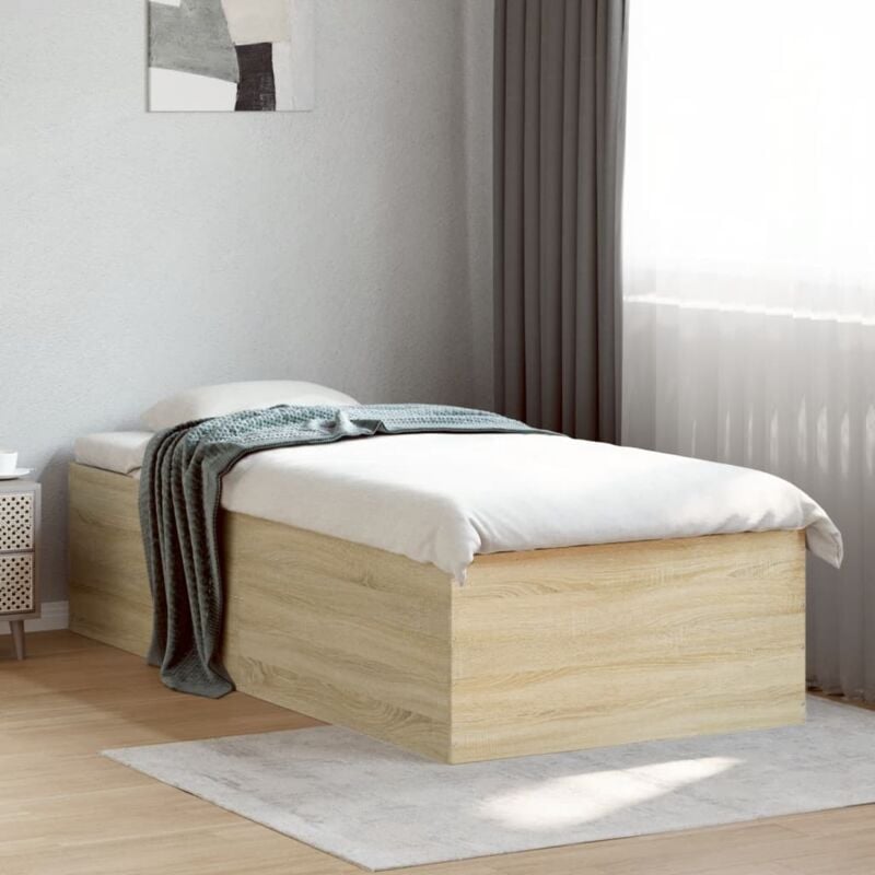 Vidaxl - Cadre de lit sans matelas chêne sonoma 90x190 cm