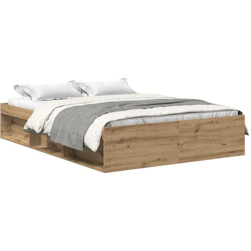 Vidaxl - Cadre de lit sans matelas chêne artisanal 140x190 cm