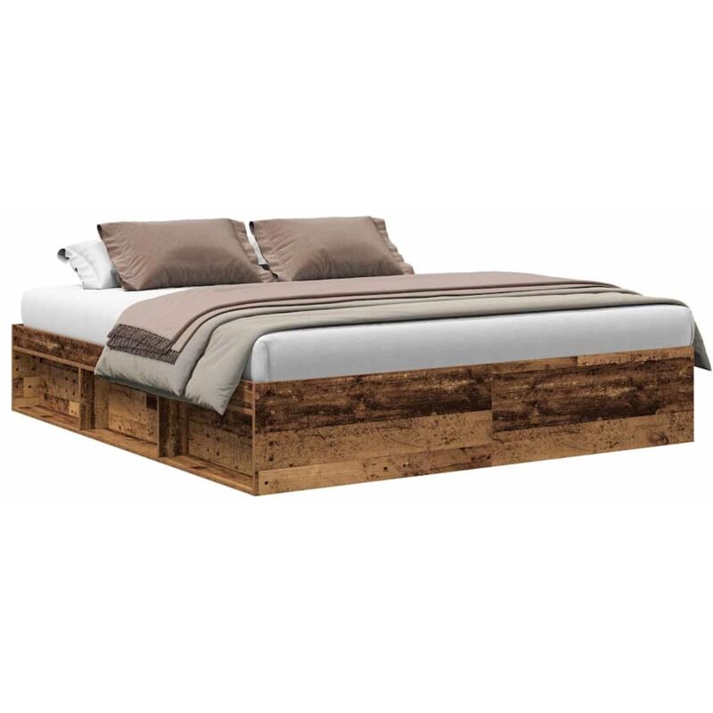 Cadre de lit sans matelas vieux bois 180x200 cm bois ingénierie Vidaxl