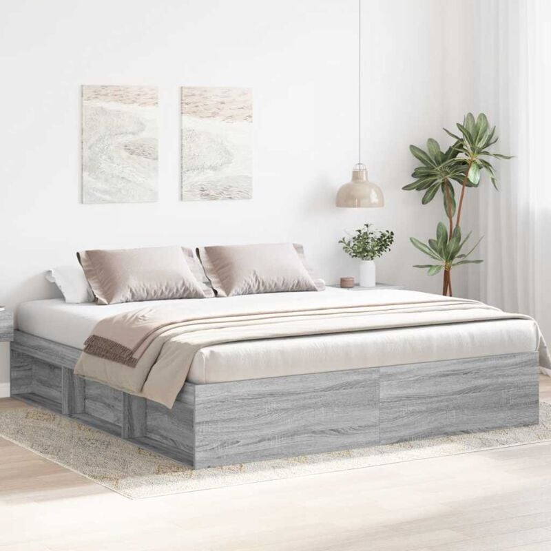 Vidaxl - Cadre de lit sonoma gris 180x200 cm super king