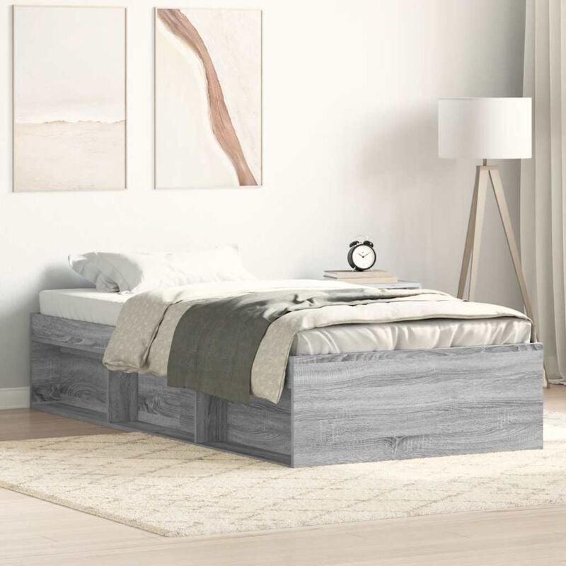 Cadre de lit sonoma gris 75x190 cm petit simple