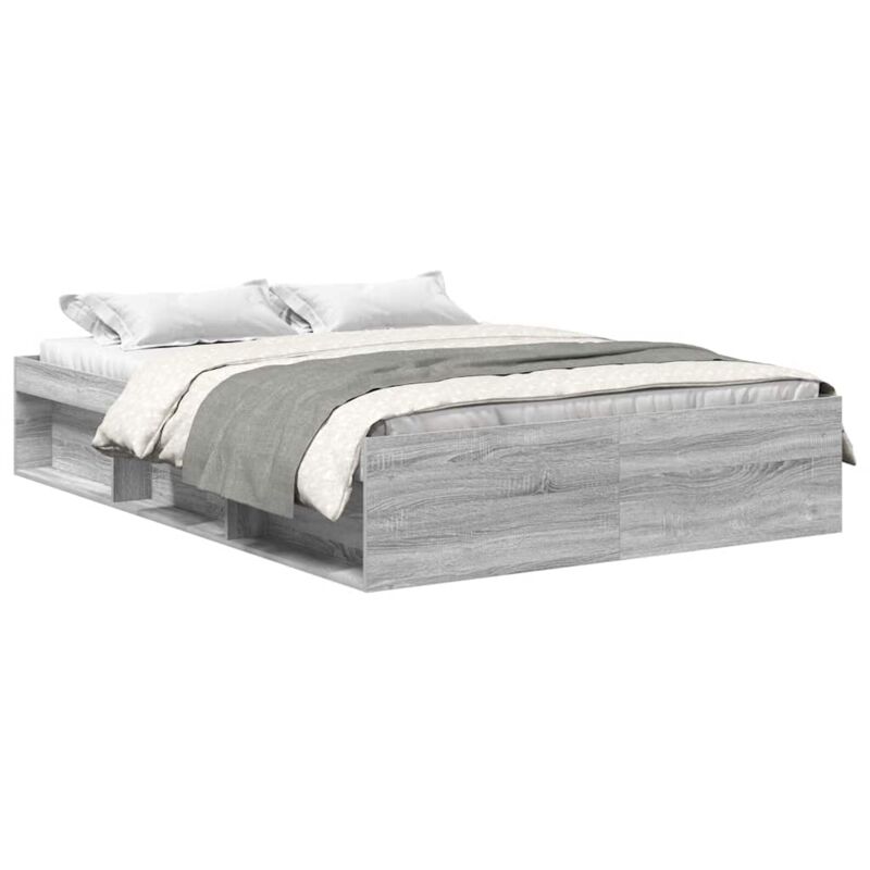 Vidaxl - Cadre de lit sonoma gris 140x190 cm