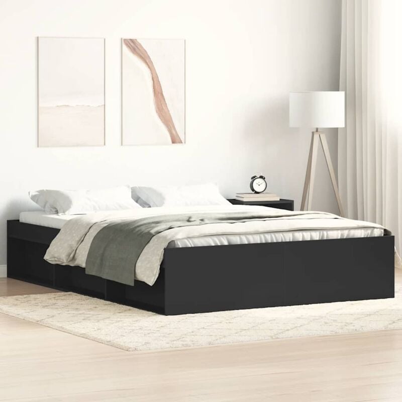 Cadre de lit sans matelas noir 150x200 cm Vidaxl