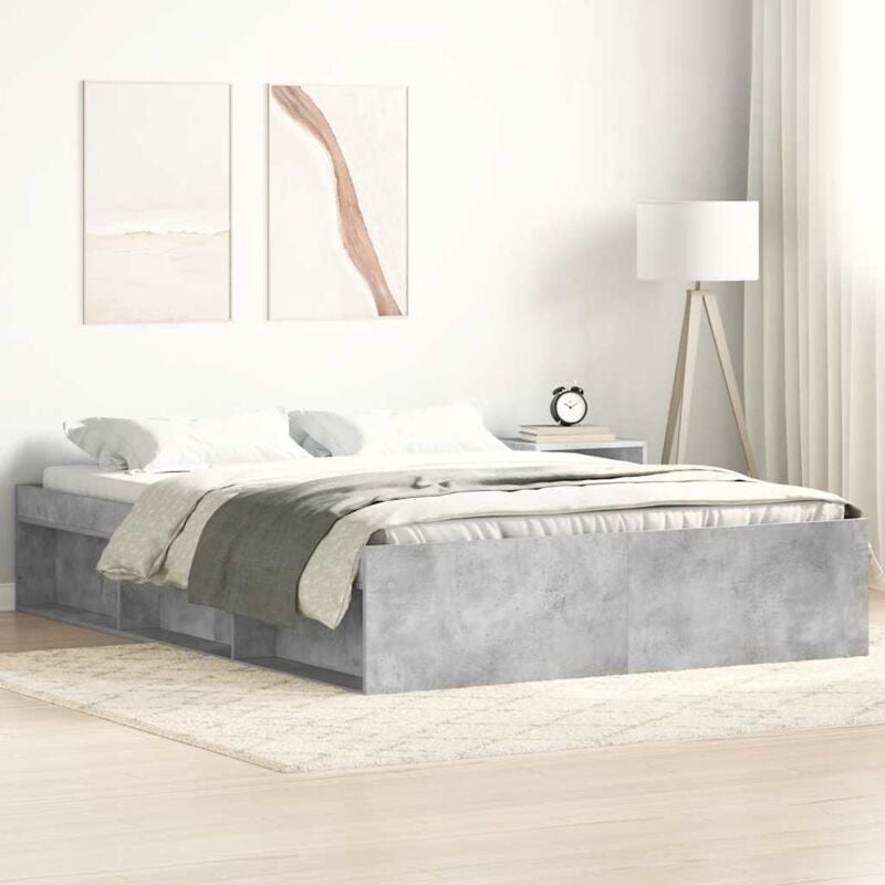 Vidaxl - Cadre de lit sans matelas gris béton 140x200 cm