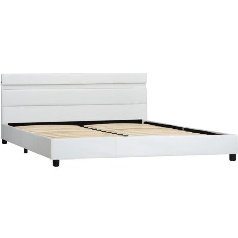 Cadre de Lit avec LED Similicuir Rembourré Multi-taille Multicolore