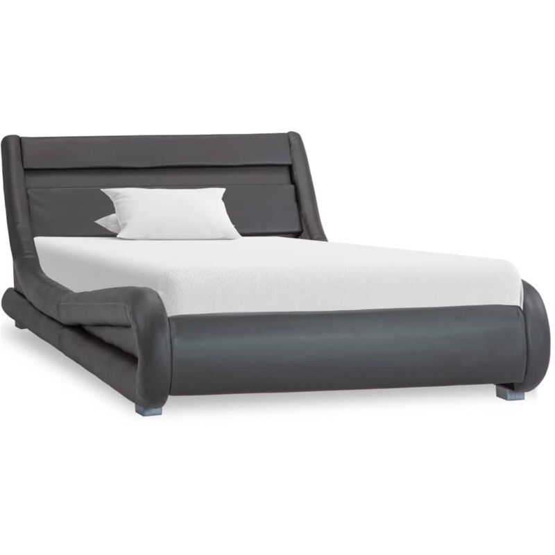 Vidaxl - Cadre de lit avec led Gris Similicuir 100 x 200 cm