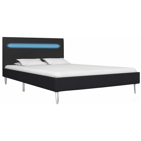 Cadre de Lit avec LED Tissu Rembourré Adulte Multi-taille Multicolore