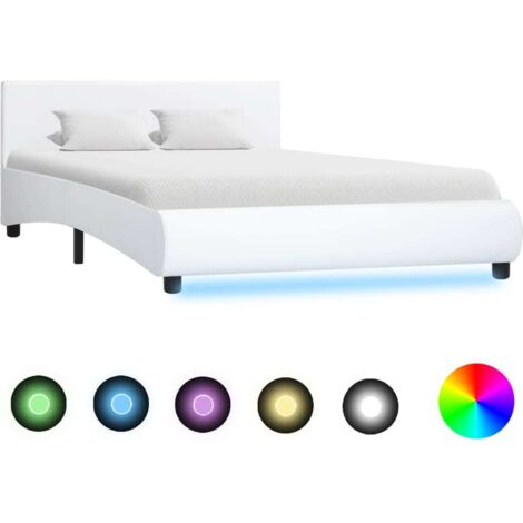 Cadre de lit avec LED sans matelas blanc 140x200 cm vidaXL