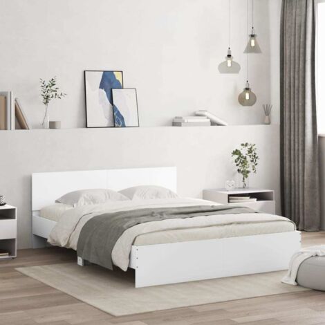Cadre de lit avec LED sans matelas-Structure de lit blanc 160x200 cm 240019