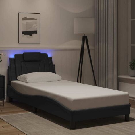 Cadre de lit avec LED sans matelas-Structure de lit noir 90x190 cm 278153