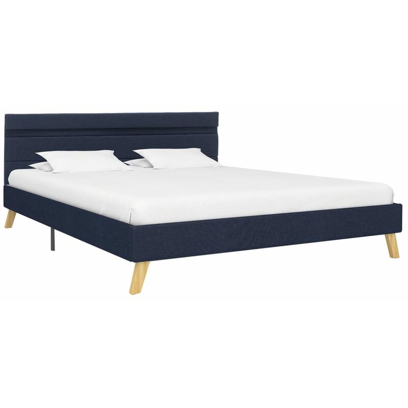 Vidaxl - Cadre de Lit avec LED Tissu Bleu 140x200 cm