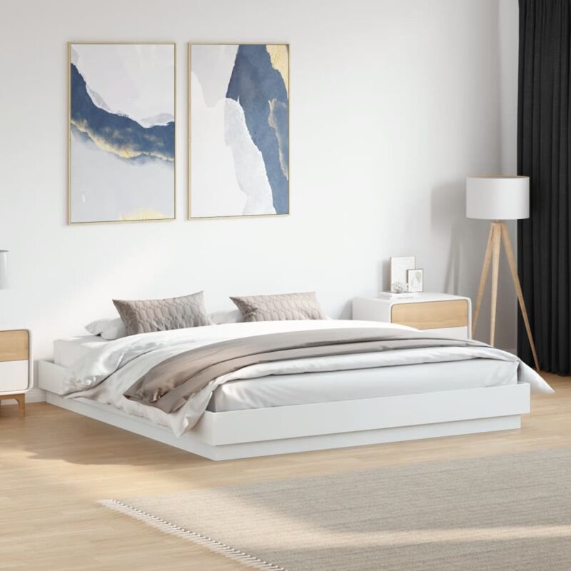 Cadre de lit avec LED sans matelas blanc 180x200 cm vidaXL