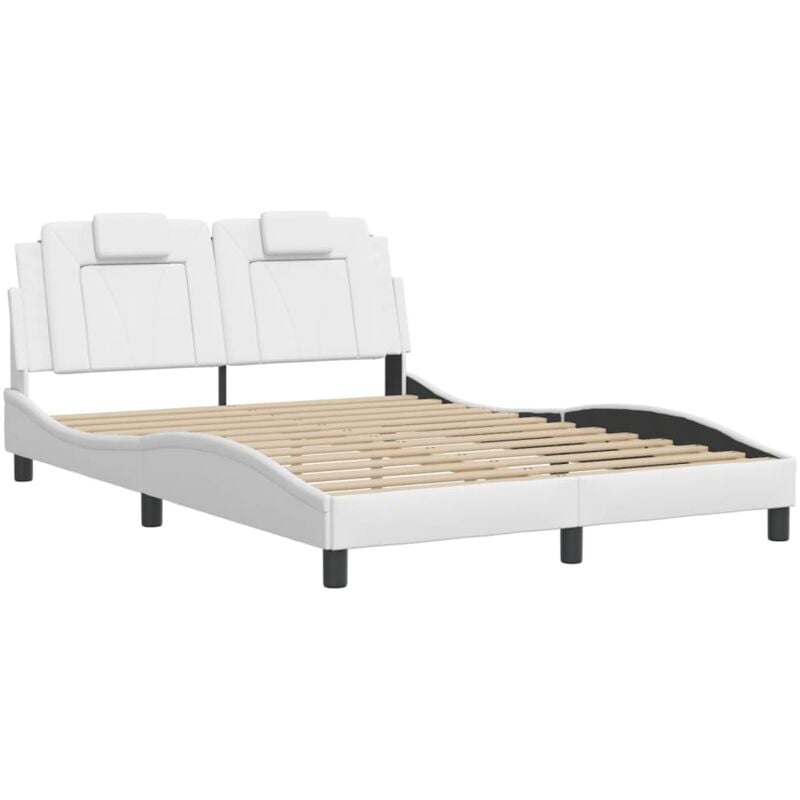 Vidaxl - Cadre de lit avec led sans matelas blanc 140x190 cm