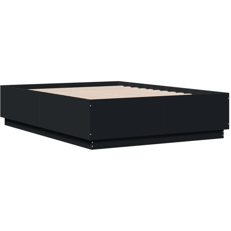Vidaxl - Cadre de lit avec led sans matelas noir 140x190 cm