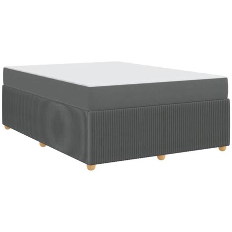Cadre de lit avec matelas Gris foncé 160 x 200 cm tissu vidaXL