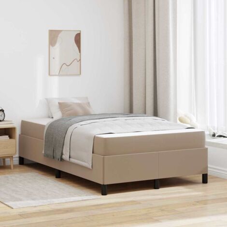 Cadre de lit avec matelas-Structure de lit avec matelas Cappuccino 120 x 190 cm Faux cuir 755809