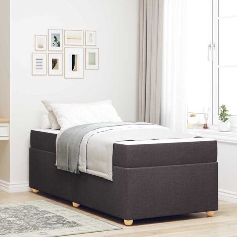 Cadre de lit avec matelas-Structure de lit avec matelas Marron foncé 80 x 200 cm tissu 426588