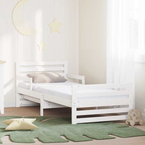 Cadre de lit avec matelas-Structure de lit Blanc 80 x 200 cm Bois de pin massif 731354