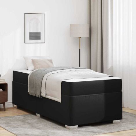 Cadre de lit avec matelas-Structure de lit Noir 80 x 200 cm tissu 437081