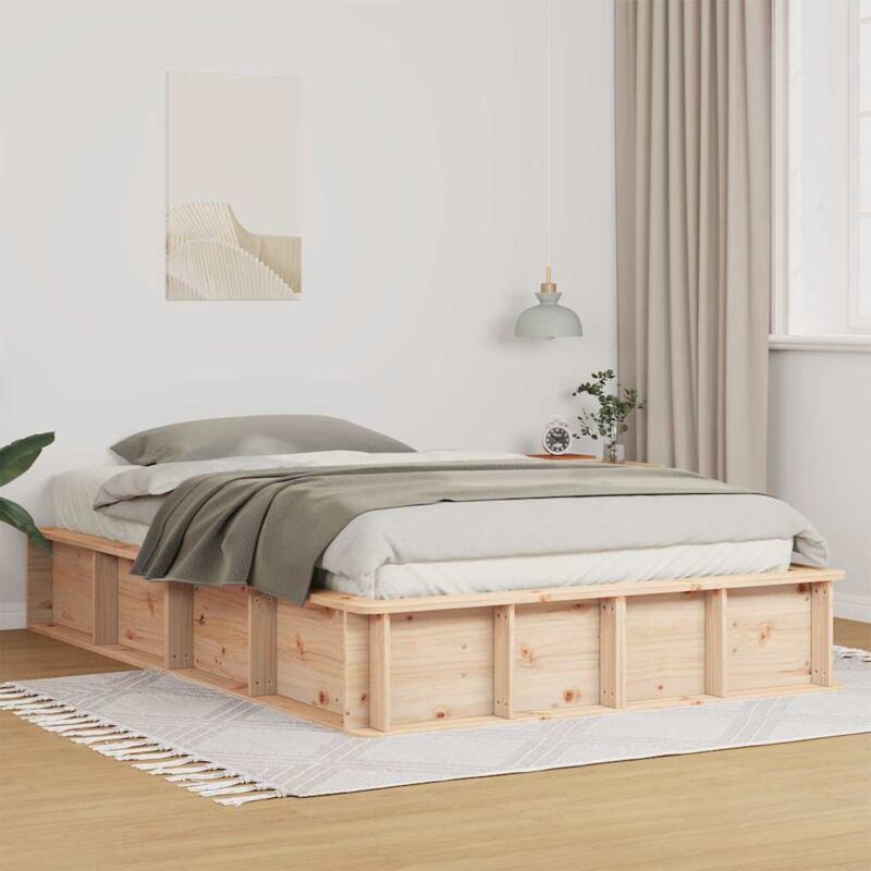 Cadre de lit avec stockage Marron 120 x 190 cm bois Vidaxl