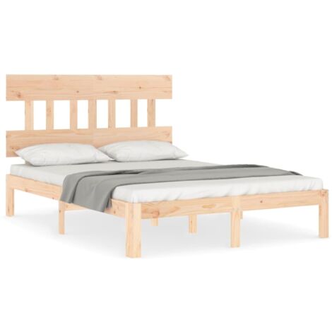 Cadre de lit avec tête de lit 140x190 bois massif