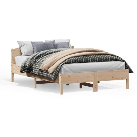 Cadre de lit avec tête de lit 140x200 bois de pin massif
