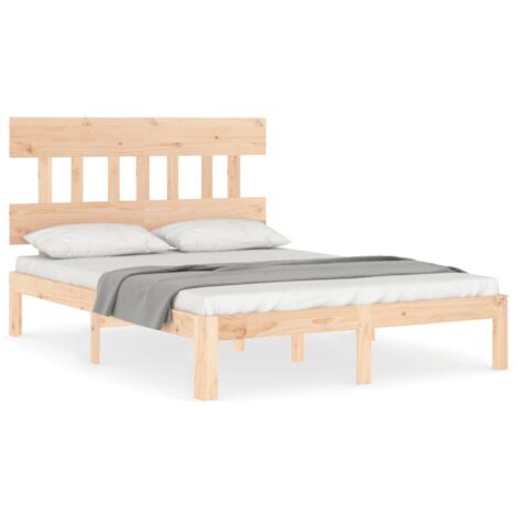 Cadre de lit avec tête de lit 140x200 bois massif