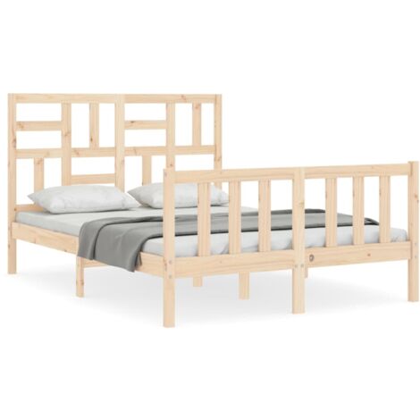 Cadre de lit avec tête de lit 140x200 bois massif